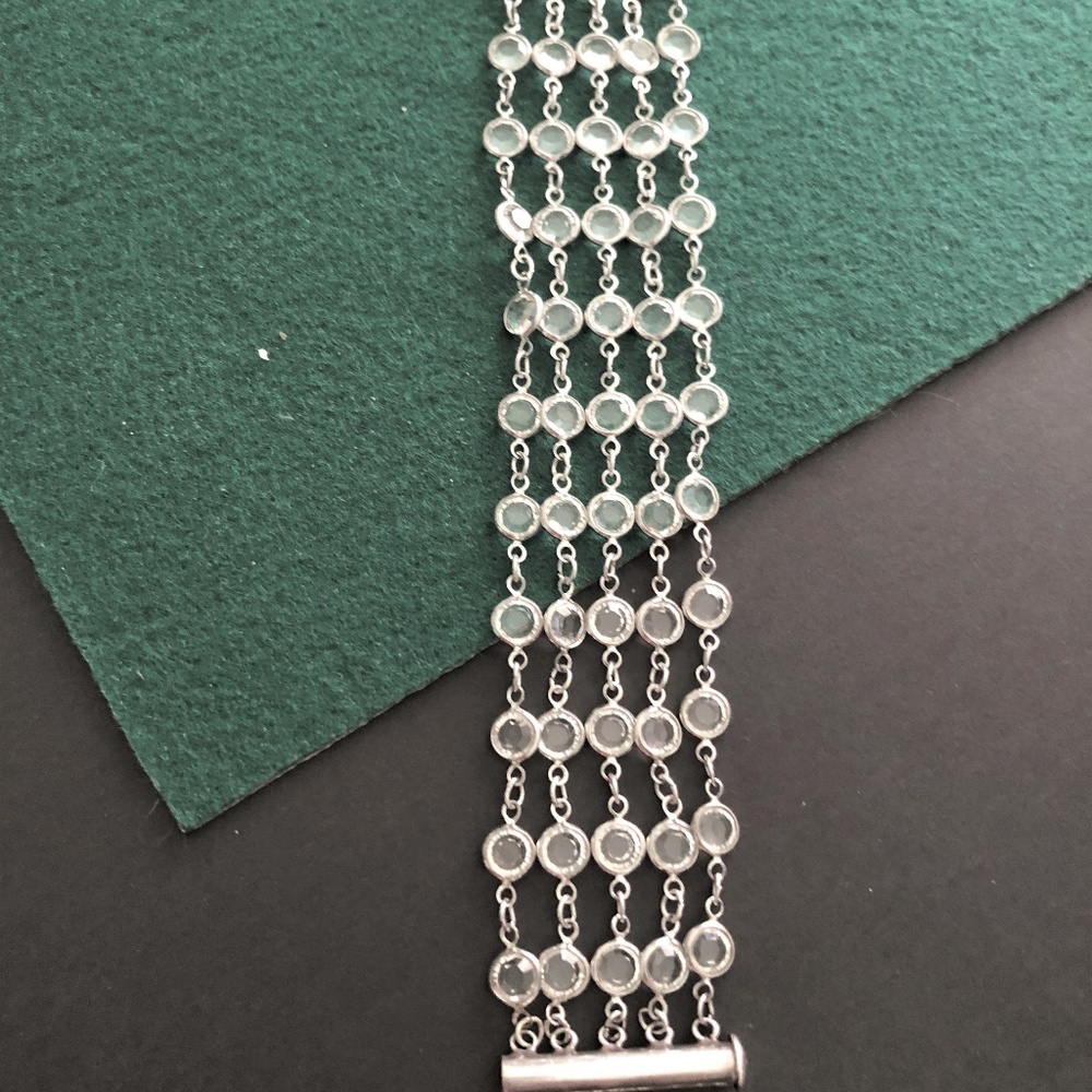 🔴 Silver link Crystal Vintage Bracelet - Picture 4 of 6